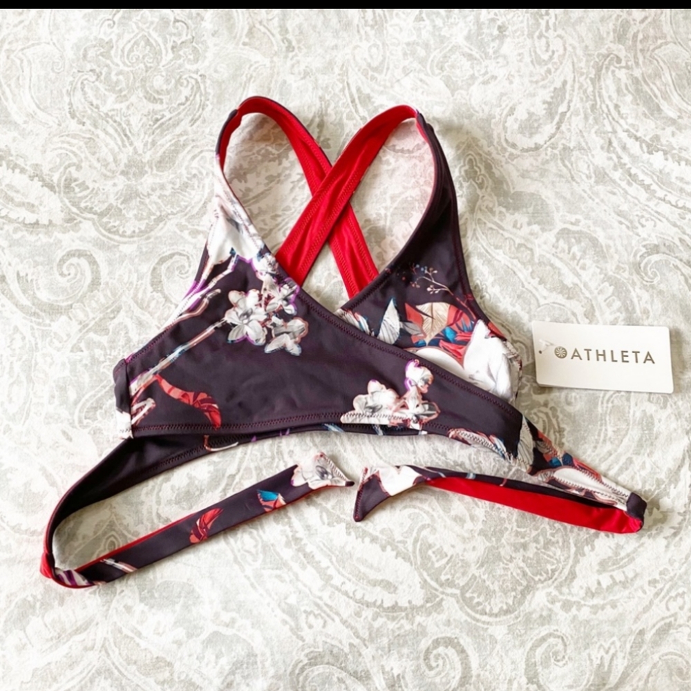 ATHLETA Piha Reversible Wrap Bikini Top XXS NEW NWT